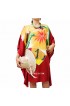 Poncho Top Dress Red Handpainting Flower Made in Bali